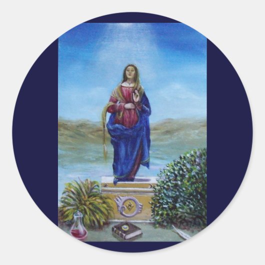 UNSER LADY OF LIGHT Madonna of Immaculate Concepti Runder Aufkleber (Vorderseite)