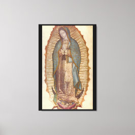 UNSER LADY VON GUADALUPE 30x45 NATURAL AUF SCHWARZ Leinwanddruck