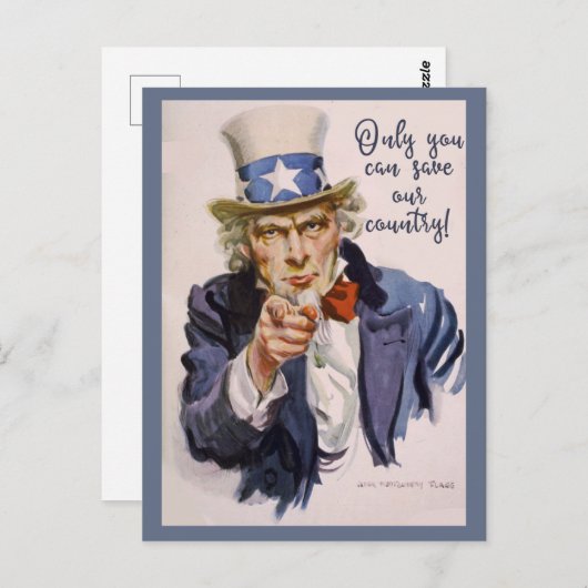 UNSER LAND retten Onkel Sam POSTCARDS für Wähler Postkarte (Vorne/Hinten)