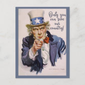 UNSER LAND retten Onkel Sam POSTCARDS für Wähler Postkarte (Vorderseite)