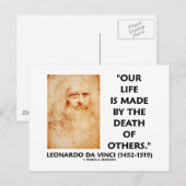 Unser Leben wird durch den Tod anderer geschaffen Postkarte (Vorne/Hinten)