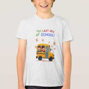 Unser letzter Schultag - Kinderbus Tri-Blend Shirt