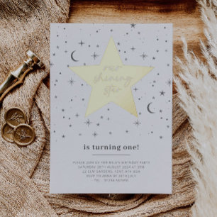 Unser leuchtender Stern Geburtstag - Gold Folieneinladung