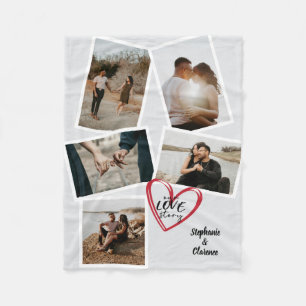 Unser Liebe Story Personalisiert Valentines Foto Fleecedecke