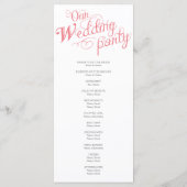 Unser Liebe Story Wedding Programm (Rückseite)