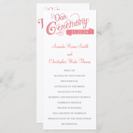 Unser Liebe Story Wedding Programm (Vorne/Hinten)