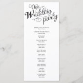Unser Liebe Story Wedding Programm (Rückseite)