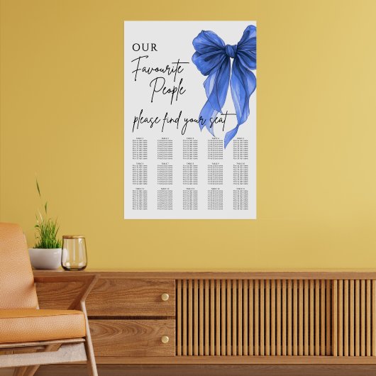 Unser Lieblings-Paar Hochzeits-Sitzplan Poster (Wohnzimmer 2)