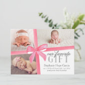 Unser Lieblingsgeschenk Geburtsankündigung Erster  Ankündigung (Stehend Vorderseite)