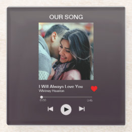 Unser Lieblingslied - Kundenspezifisches Foto Glasuntersetzer