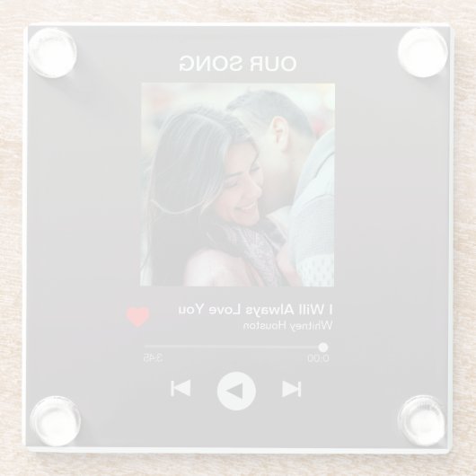 Unser Lieblingslied - Kundenspezifisches Foto Glasuntersetzer (Rückseite)