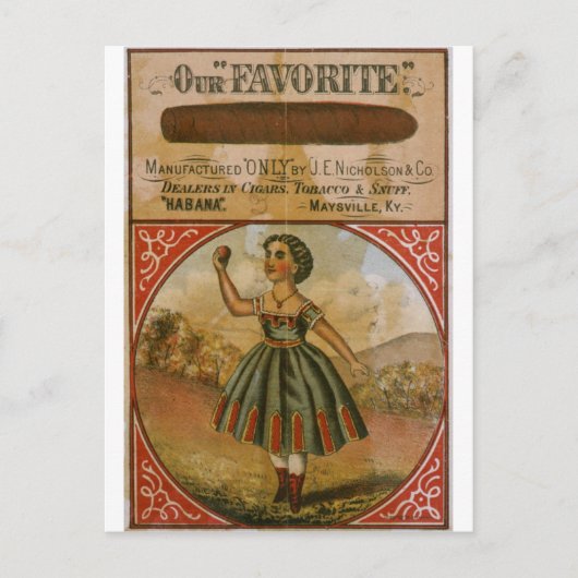 Unser liebstes Vintages Tabak Postkarte (Vorderseite)