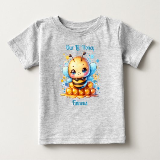 Unser Lil' Honey | Honigbiene Personalisiert Baby T-shirt (Vorderseite)