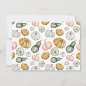 Unser Little Pumpkin Boho Fall Birthday Party Foto Einladung (Rückseite)