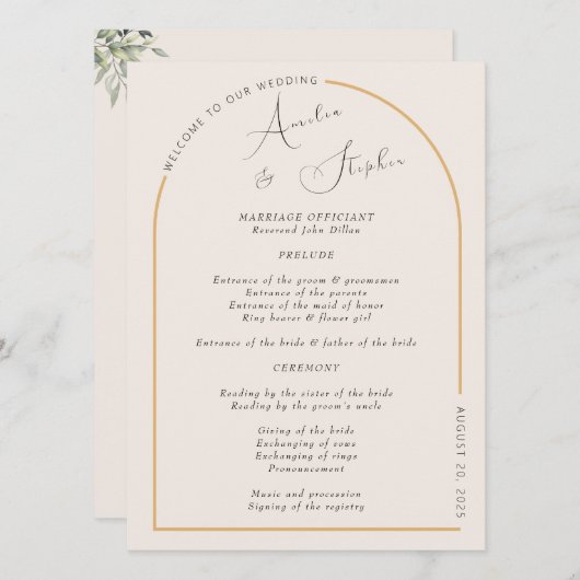 Unser modernes Programm "Arch mit Real Foil Weddin (Vorne/Hinten)