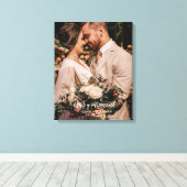 Unser Moment | Rustikales Newlyweds Custom Wedding Leinwanddruck (Insitu (Holzboden))