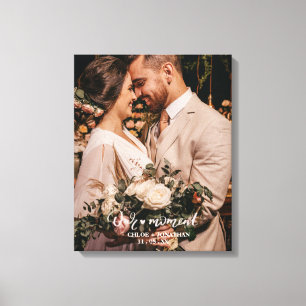 Unser Moment Rustikales Newlyweds Custom Wedding Leinwanddruck