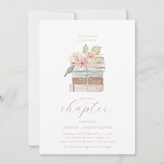 Unser nächstes Kapitel | Neutral Storybook Baby Sh Einladung (Vorderseite)