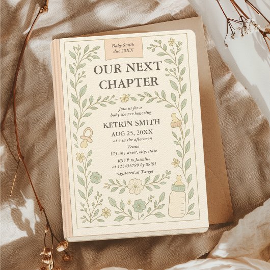 Unser nächstes Kapitel Storybook Fairytale Baby Du Einladung