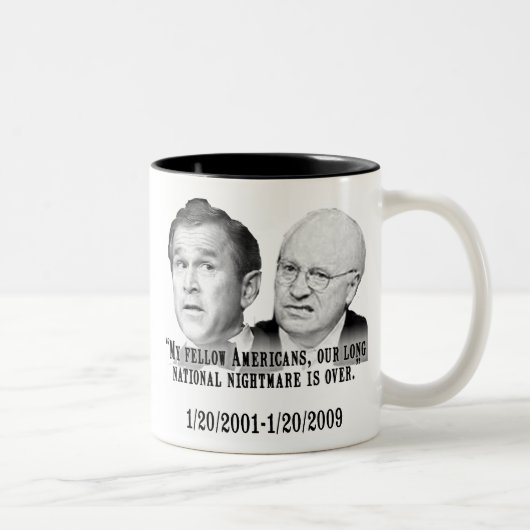 Unser nationaler Albtraum ist vorbei Zweifarbige Tasse (Rechts)