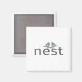 Unser Nesttext mit zwei Vögeln Magnet (Vorderseite/Rückseite)