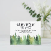 Unser neuer Hahn der Kiefernbäume, die sich bewege Ankündigungspostkarte (Stehend Vorderseite)