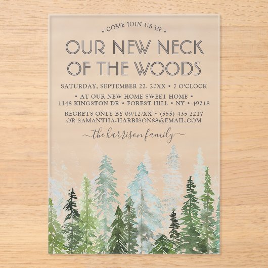 Unser neuer Hahn des Waldes | Party zur Aufwärmung Acryleinladungen (Vorderseite)