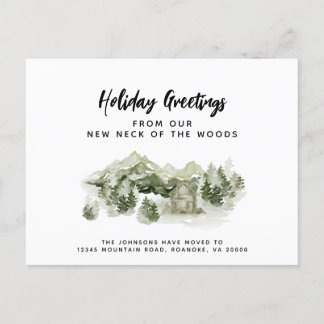 Unser neuer Hahn des Woods Holiday Moving Ankündigungspostkarte