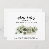 Unser neuer Hahn des Woods Holiday Moving Ankündigungspostkarte (Vorne/Hinten)