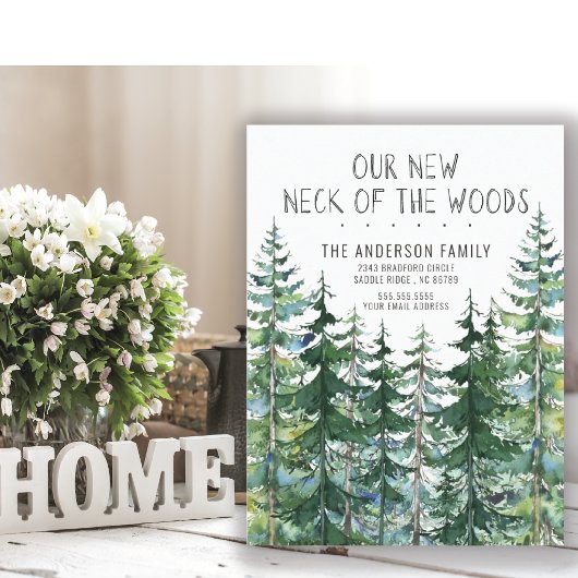 Unser neuer Nacken der Kiefernwälder, die sich bew Ankündigungspostkarte