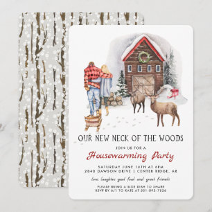 Unser neuer Nacken des Woods Housewarming-Party Einladung