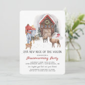 Unser neuer Nacken des Woods Housewarming-Party Einladung (Stehend Vorderseite)