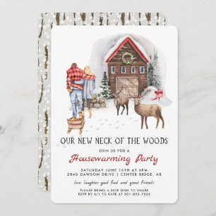 Unser neuer Nacken des Woods Housewarming Party Einladung