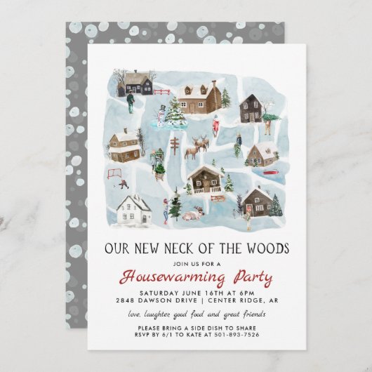 Unser neuer Nacken des Woods Housewarming-Party Einladung (Vorne/Hinten)