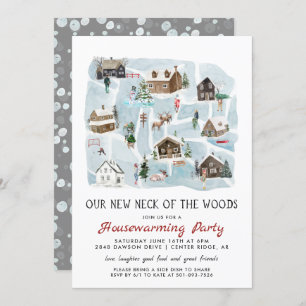 Unser neuer Nacken des Woods Housewarming Party Einladung