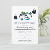 Unser neuer Nacken des Woods Housewarming-Party Einladung (Stehend Vorderseite)