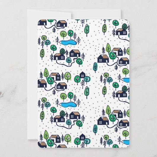 Unser neuer Nacken des Woods Housewarming-Party Einladung (Rückseite)