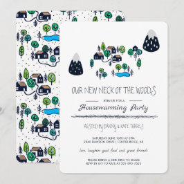 Unser neuer Nacken des Woods Housewarming-Party Einladung