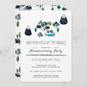 Unser neuer Nacken des Woods Housewarming Party Einladung