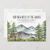 Unser neuer Nacken des Woods Moving Watercolor Ankündigungspostkarte (Vorne/Hinten)