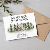 Unser neuer Nacken des Woods New Zuhause Moving Ankündigungspostkarte