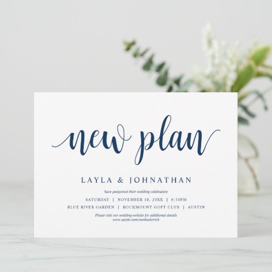 Unser neuer Plan Hochzeit ändern das Datum Einladung (Stehend Vorderseite)