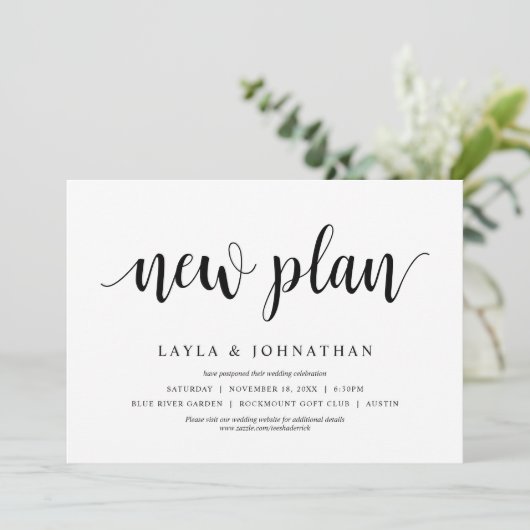 Unser neuer Plan Hochzeit ändern das Datum Einladung (Stehend Vorderseite)