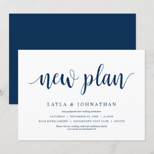 Unser neuer Plan Hochzeit Datum ändern Einladung