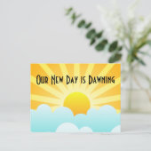 Unser neuer Tag dämmert Postkarte (Stehend Vorderseite)