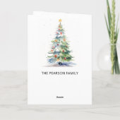 Unser neuer Zuhause Weihnachtsbaum Karte (Rückseite)