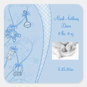 Unser neuer Zusatz in Blautönen Quadratischer Aufkleber