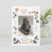 Unser neues Abenteuer Moderne Geburtsankündigung Einladung (Stehend Vorderseite)