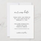 Unser neues Date Handgeschriebenes Skript Hochzeit Save The Date (Rückseite)