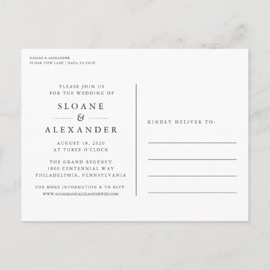 Unser neues Datum Moderne Hochzeitverlängerung ger Ankündigungspostkarte (Rückseite)